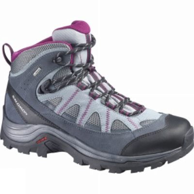 Salomon Womens Authentic LTR GTX Boot Pearl Grey / Grey Denim / Mystic Purple Salomon Womens Authentic LTR GTX Boot Pearl Grey / Grey Denim / Mystic Purple